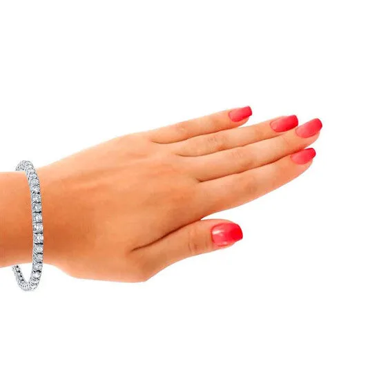 JMS always Bracelets Original Maulijewels 677 Carat AGI Certified Natural Round White Diamond F VS1 7 Tennis Bracelet For Women In 14K Solid White Gold JMS always Bracelets Original Maulijewels 677 Carat AGI Certified Natural Round White Diamond F VS1 7 Tennis Bracelet For Women In 14K Solid White Gold