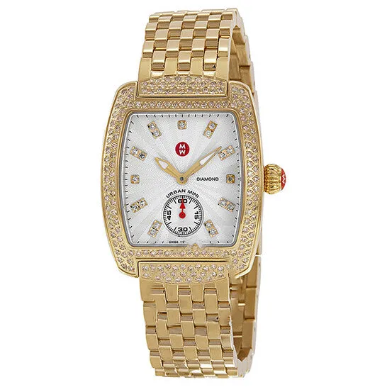 JMS always Bracelets Original Michele Urban Mini Silver and White Diamond Dial GoldPlated Stainless Steel Bracelet Ladies Watch MWW02A000565 JMS always Bracelets Original Michele Urban Mini Silver and White Diamond Dial GoldPlated Stainless Steel Bracelet Ladies Watch MWW02A000565