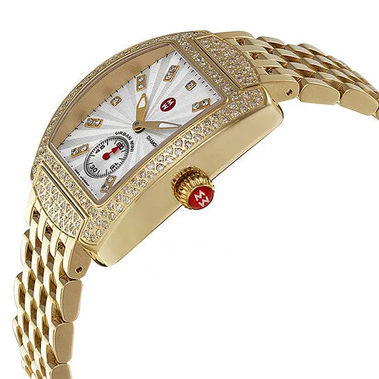 JMS always Bracelets Original Michele Urban Mini Silver and White Diamond Dial GoldPlated Stainless Steel Bracelet Ladies Watch MWW02A000565 JMS always Bracelets Original Michele Urban Mini Silver and White Diamond Dial GoldPlated Stainless Steel Bracelet Ladies Watch MWW02A000565