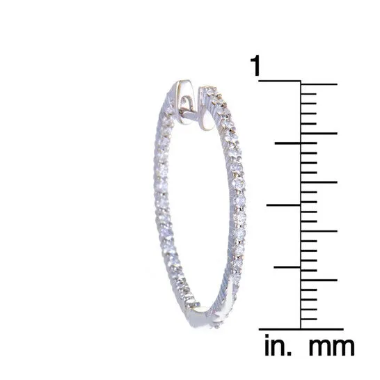 JMS always Earrings Original LB Exclusive 14K White Gold 100 Carat VS1 G Color Diamond Pave Inside Out Hoop Earrings JMS always Earrings Original LB Exclusive 14K White Gold 100 Carat VS1 G Color Diamond Pave Inside Out Hoop Earrings