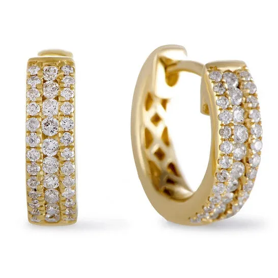 JMS always Earrings Original LB Exclusive 14K Yellow Gold 035 ct Diamond Small Hoop Huggies Earrings JMS always Earrings Original LB Exclusive 14K Yellow Gold 035 ct Diamond Small Hoop Huggies Earrings