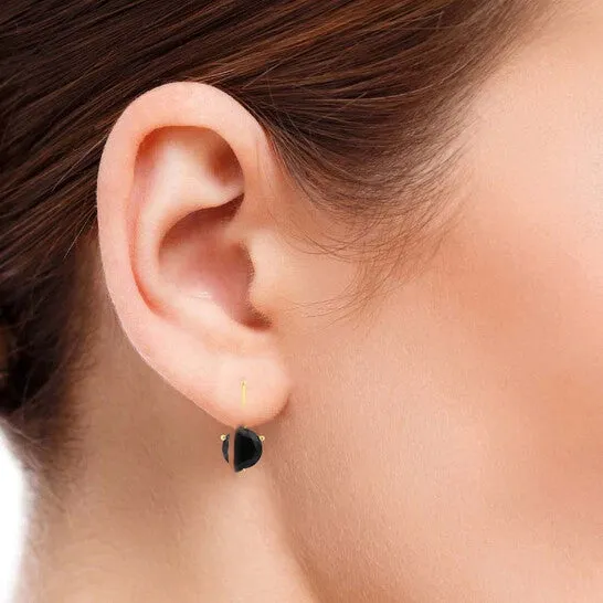 JMS always Earrings Original Maulijewels 300 Cttw Black Natural Diamond Womens Martini Three Prong Set Leverback Earrings In 14K Solid Yellow Gold JMS always Earrings Original Maulijewels 300 Cttw Black Natural Diamond Womens Martini Three Prong Set Leverback Earrings In 14K Solid Yellow Gold