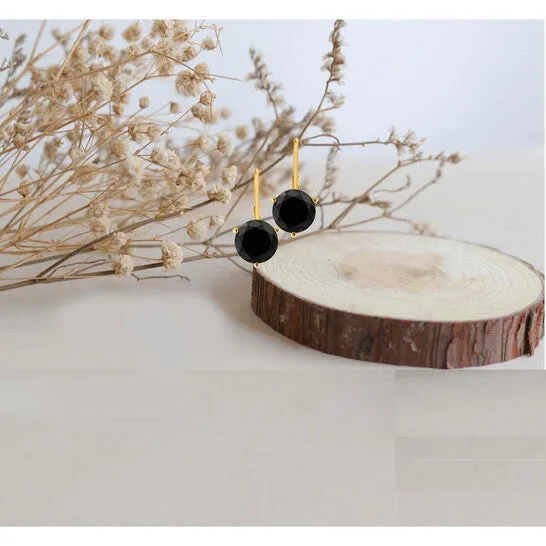 JMS always Earrings Original Maulijewels 300 Cttw Black Natural Diamond Womens Martini Three Prong Set Leverback Earrings In 14K Solid Yellow Gold JMS always Earrings Original Maulijewels 300 Cttw Black Natural Diamond Womens Martini Three Prong Set Leverback Earrings In 14K Solid Yellow Gold