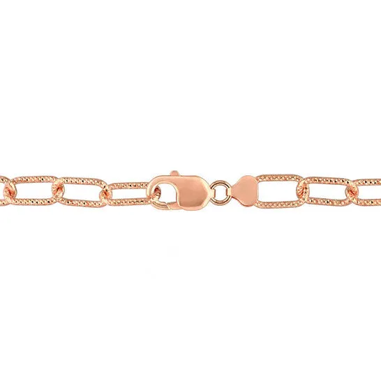 JMS always Necklaces Original AMOUR 9mm Fancy Paperclip Chain Necklace In Rose Plated Sterling Silver 24 In JMS always Necklaces Original AMOUR 9mm Fancy Paperclip Chain Necklace In Rose Plated Sterling Silver 24 In