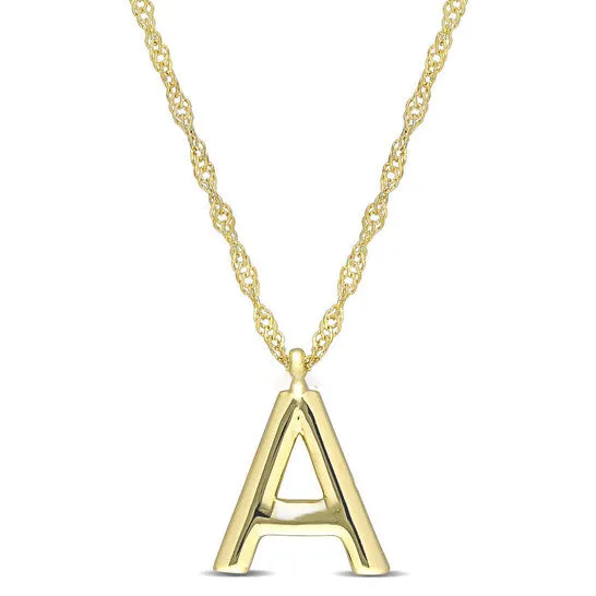 JMS always Necklaces Original Amour Intial A Pendant with Chain in 14k Yellow Gold JMS always Necklaces Original Amour Intial A Pendant with Chain in 14k Yellow Gold
