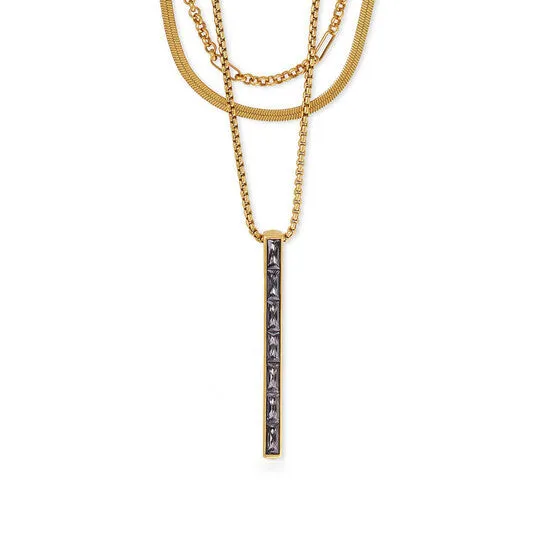 JMS always Necklaces Original Kendra Scott Jack Vintage Gold Plated Brass and Charcoal Grey Crystal Necklace 4217707097 JMS always Necklaces Original Kendra Scott Jack Vintage Gold Plated Brass and Charcoal Grey Crystal Necklace 4217707097