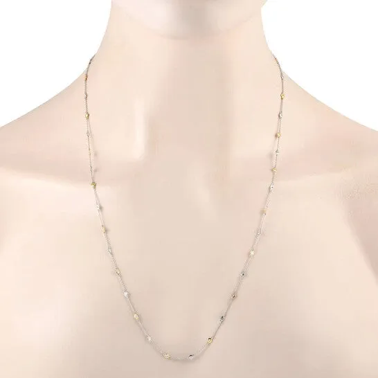 JMS always Necklaces Original LB Exclusive 18K White and Yellow Gold 132ct Diamond Station Necklace MF27 110223 JMS always Necklaces Original LB Exclusive 18K White and Yellow Gold 132ct Diamond Station Necklace MF27 110223