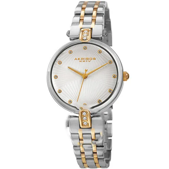 JMS always Original Akribos XXIV White Dial Twotone Ladies Watch AK1085TTG Rings JMS always Original Akribos XXIV White Dial Twotone Ladies Watch AK1085TTG Rings