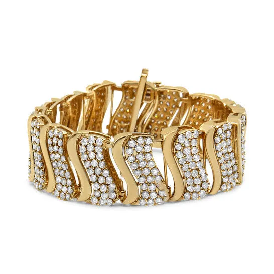 JMS always Original Haus of Brilliance 14K Yellow Gold 150 Cttw Diamond Chevron Wave 725 Inch Link Bracelet JK Color I1I2 Clarity Bracelets JMS always Original Haus of Brilliance 14K Yellow Gold 150 Cttw Diamond Chevron Wave 725 Inch Link Bracelet JK Color I1I2 Clarity Bracelets