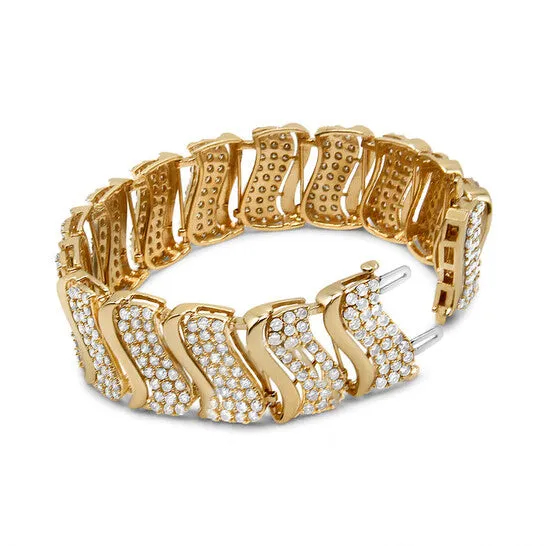 JMS always Original Haus of Brilliance 14K Yellow Gold 150 Cttw Diamond Chevron Wave 725 Inch Link Bracelet JK Color I1I2 Clarity Bracelets JMS always Original Haus of Brilliance 14K Yellow Gold 150 Cttw Diamond Chevron Wave 725 Inch Link Bracelet JK Color I1I2 Clarity Bracelets
