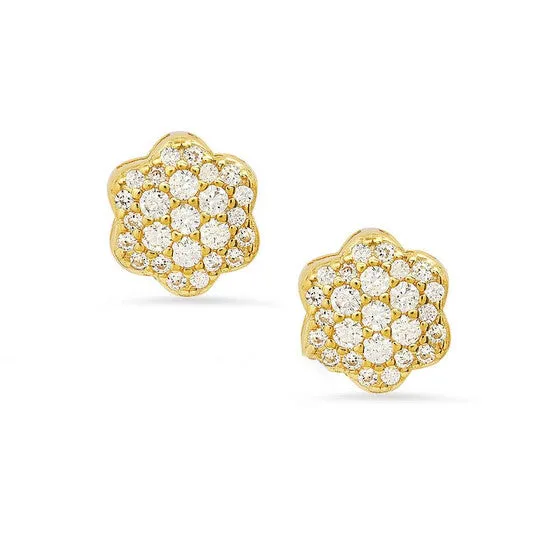 JMS always Original Kylie Harper 14k Gold Over Silver Flower Cubic Zirconia CZ Stud Earrings Earrings JMS always Original Kylie Harper 14k Gold Over Silver Flower Cubic Zirconia CZ Stud Earrings Earrings