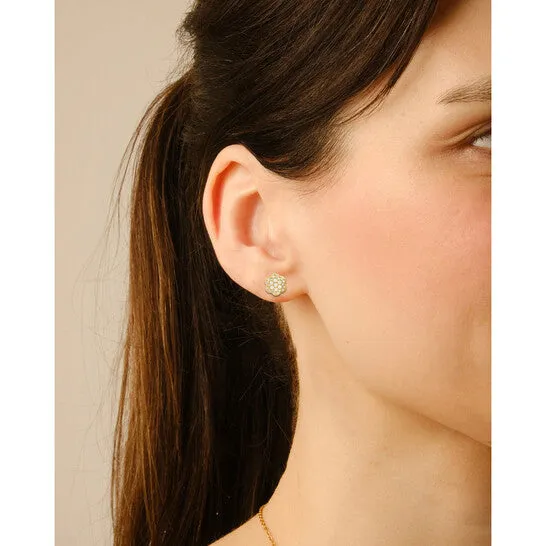 JMS always Original Kylie Harper 14k Gold Over Silver Flower Cubic Zirconia CZ Stud Earrings Earrings JMS always Original Kylie Harper 14k Gold Over Silver Flower Cubic Zirconia CZ Stud Earrings Earrings