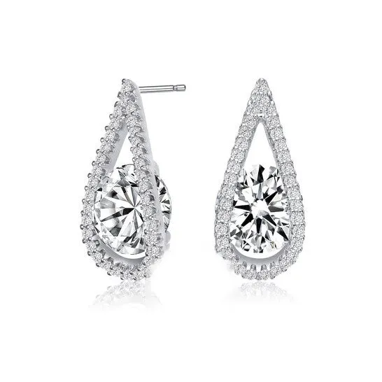 JMS always Original Megan Walford 925 Sterling Silver Cubic Zirconia Pear Halo Drop Earrings Earrings JMS always Original Megan Walford 925 Sterling Silver Cubic Zirconia Pear Halo Drop Earrings Earrings