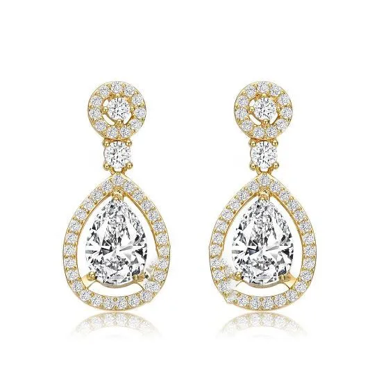 JMS always Original Megan Walford Gold Over Sterling Silver Pear with Round Cubic Zirconia Tier Drop Earrings Earrings JMS always Original Megan Walford Gold Over Sterling Silver Pear with Round Cubic Zirconia Tier Drop Earrings Earrings