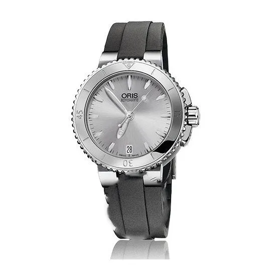 JMS always Original Oris Aquis Date Silver Dial Dark Grey Textile Ladies Watch 01 733 7652 414107 5 18 14FC Watches JMS always Original Oris Aquis Date Silver Dial Dark Grey Textile Ladies Watch 01 733 7652 414107 5 18 14FC Watches