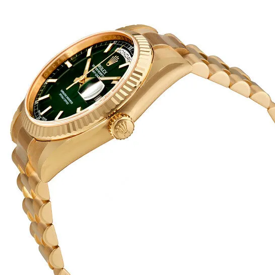 JMS always Original Rolex Day Date Green Dial Automatic 18K Yellow Gold Automatic Watch 118238GNSP PreStyled Sets JMS always Original Rolex Day Date Green Dial Automatic 18K Yellow Gold Automatic Watch 118238GNSP PreStyled Sets
