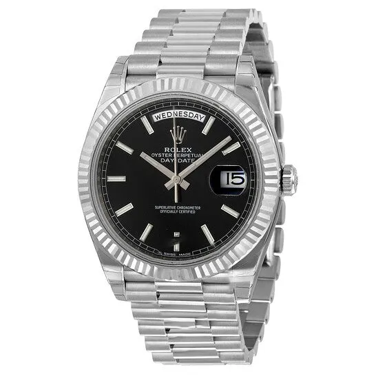 JMS always PreStyled Sets Original Rolex DayDate 40 Black Dial 18K White Gold President Automatic Mens Watch 228239BKSP JMS always PreStyled Sets Original Rolex DayDate 40 Black Dial 18K White Gold President Automatic Mens Watch 228239BKSP