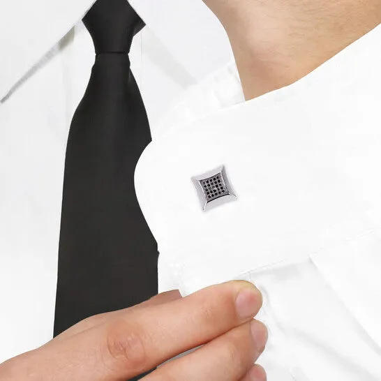 JMS always Rings Original AMOUR 14 CT TW Black Diamond Pave Cufflinks In Sterling Silver JMS always Rings Original AMOUR 14 CT TW Black Diamond Pave Cufflinks In Sterling Silver