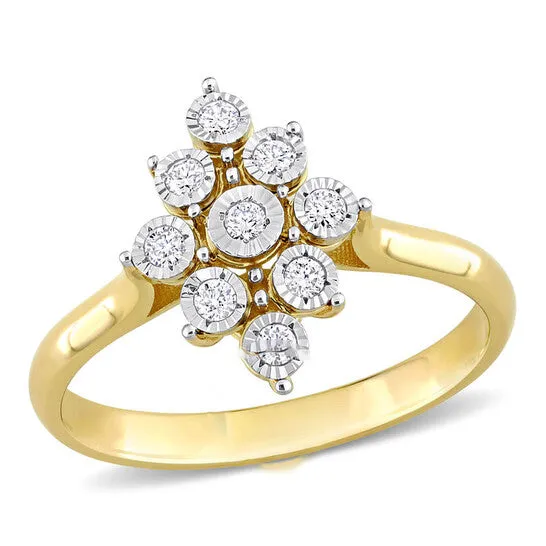JMS always Rings Original Amour 18 CT TDW Diamond Bezel Set Ring in 14k TwoTone Yellow and White Gold JMS always Rings Original Amour 18 CT TDW Diamond Bezel Set Ring in 14k TwoTone Yellow and White Gold