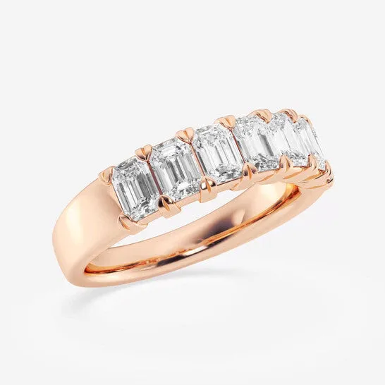 JMS always Rings Original Brilliant Diamond 14K Rose Gold 2 CTTW EmeraldCut LAB GROWN Diamond Seven Stone Anniversary Band FG SI1 JMS always Rings Original Brilliant Diamond 14K Rose Gold 2 CTTW EmeraldCut LAB GROWN Diamond Seven Stone Anniversary Band FG SI1