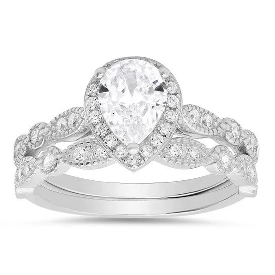 JMS always Rings Original Kylie Harper Sterling Silver 2pc Cubic Zirconia CZ Stackable Ring Set JMS always Rings Original Kylie Harper Sterling Silver 2pc Cubic Zirconia CZ Stackable Ring Set