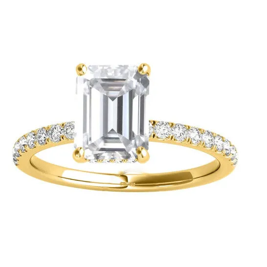 JMS always Rings Original Maulijewels 230 Carat Emerald Cut Moissanite And Natural Round Diamond Engagement Rings For Women In 10K Solid Yellow Gold JMS always Rings Original Maulijewels 230 Carat Emerald Cut Moissanite And Natural Round Diamond Engagement Rings For Women In 10K Solid Yellow Gold