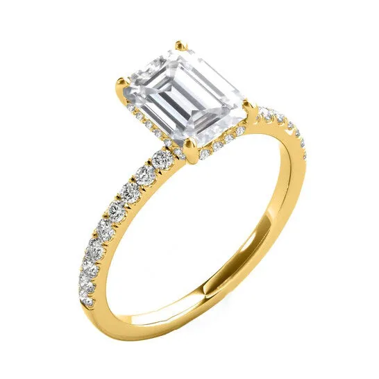JMS always Rings Original Maulijewels 230 Carat Emerald Cut Moissanite And Natural Round Diamond Engagement Rings For Women In 10K Solid Yellow Gold JMS always Rings Original Maulijewels 230 Carat Emerald Cut Moissanite And Natural Round Diamond Engagement Rings For Women In 10K Solid Yellow Gold