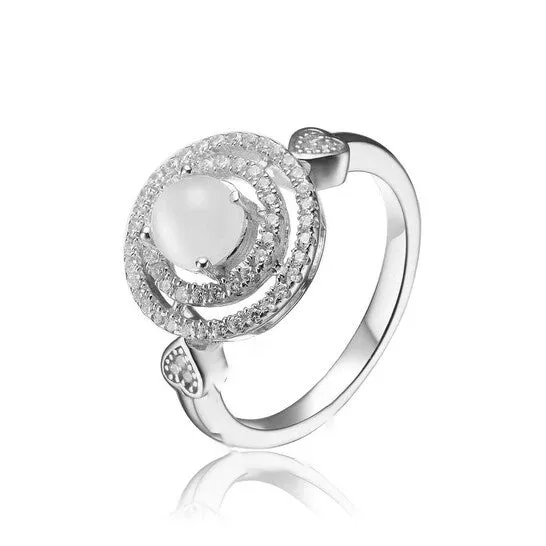 JMS always Rings Original Megan Walford Sterling Silver White Opal Round Ring