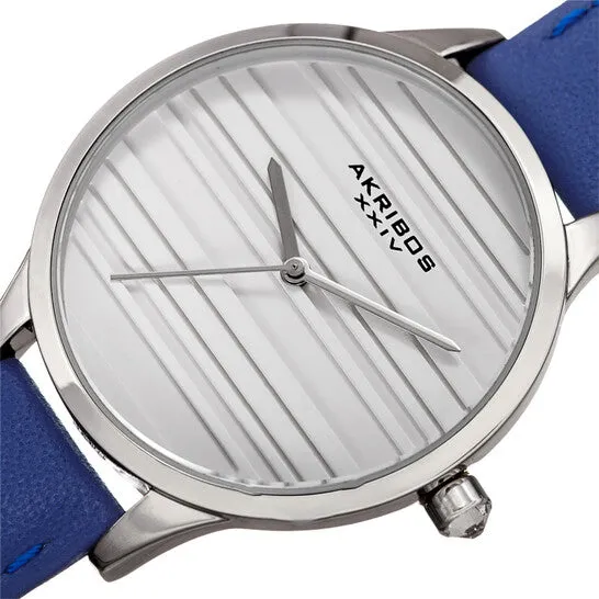 JMS always Watches Original Akribos XXIV Quartz White Dial Blue Leather Ladies Watch AK1005BU JMS always Watches Original Akribos XXIV Quartz White Dial Blue Leather Ladies Watch AK1005BU