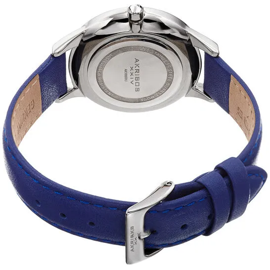 JMS always Watches Original Akribos XXIV Quartz White Dial Blue Leather Ladies Watch AK1005BU JMS always Watches Original Akribos XXIV Quartz White Dial Blue Leather Ladies Watch AK1005BU