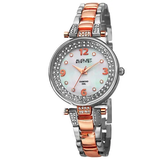 JMS always Watches Original August Steiner Quartz Diamond White Dial Ladies Watch AS8137TTR JMS always Watches Original August Steiner Quartz Diamond White Dial Ladies Watch AS8137TTR