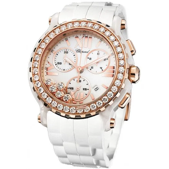 JMS always Watches Original Chopard Happy Sport White Diamond Dial Chronograph Ladies Watch 2885159002 JMS always Watches Original Chopard Happy Sport White Diamond Dial Chronograph Ladies Watch 2885159002