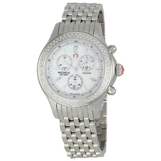 JMS always Watches Original Michele Jetway Mother of Pearl Dial Diamond Bezel Ladies Watch MWW17A000001 JMS always Watches Original Michele Jetway Mother of Pearl Dial Diamond Bezel Ladies Watch MWW17A000001