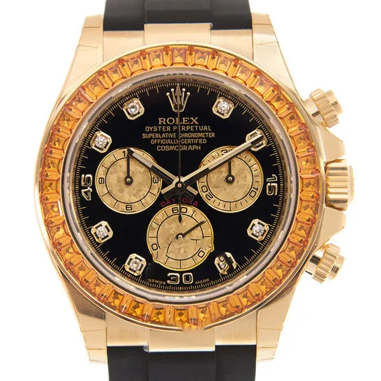 JMS always Watches Original Rolex Cosmograph Daytona Chronograph Automatic Chronometer Diamond Black Dial Watch 116588 SACO JMS always Watches Original Rolex Cosmograph Daytona Chronograph Automatic Chronometer Diamond Black Dial Watch 116588 SACO