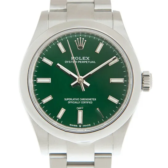 JMS always Watches Original Rolex Oyster Perpetual 31 Automatic Green Dial Ladies Watch 277200GNSO