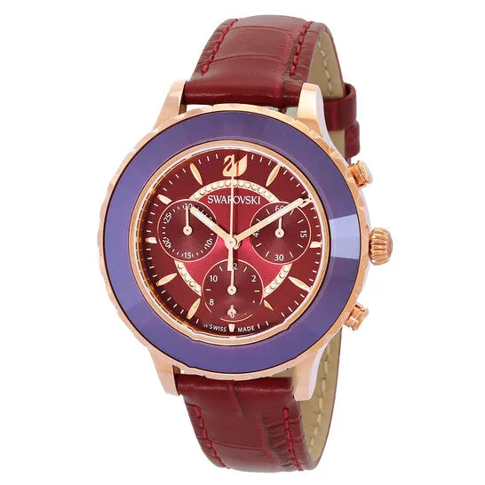 JMS always Watches Original Swarovski Octea Lux Sport Chronograph Quartz Red Dial Ladies Watch 5547642 JMS always Watches Original Swarovski Octea Lux Sport Chronograph Quartz Red Dial Ladies Watch 5547642