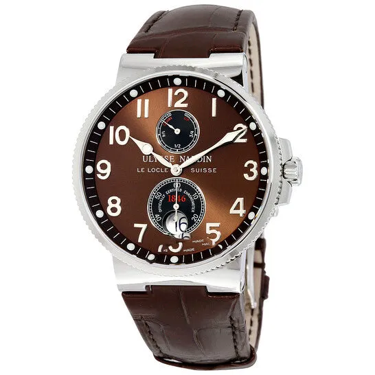 JMS always Watches Original Ulysse Nardin Maxi Marine Chronometer Brown Dial Leather Automatic Mens Watch 26366625 JMS always Watches Original Ulysse Nardin Maxi Marine Chronometer Brown Dial Leather Automatic Mens Watch 26366625