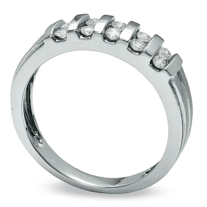 Ladies 025 CT TW Natural Diamond Wedding Band in Solid 14K White Gold Goldia Rings Ladies 025 CT TW Natural Diamond Wedding Band in Solid 14K White Gold Goldia Rings