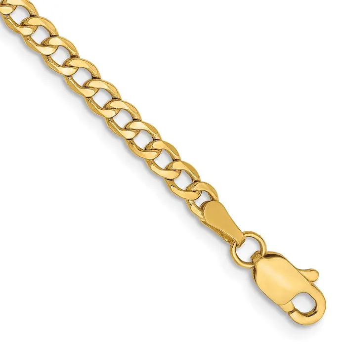 MDS Bracelets 14K Yellow Gold 8 inch 285mm SemiSolid Curb with Lobster Clasp Bracelet MDS Bracelets 14K Yellow Gold 8 inch 285mm SemiSolid Curb with Lobster Clasp Bracelet