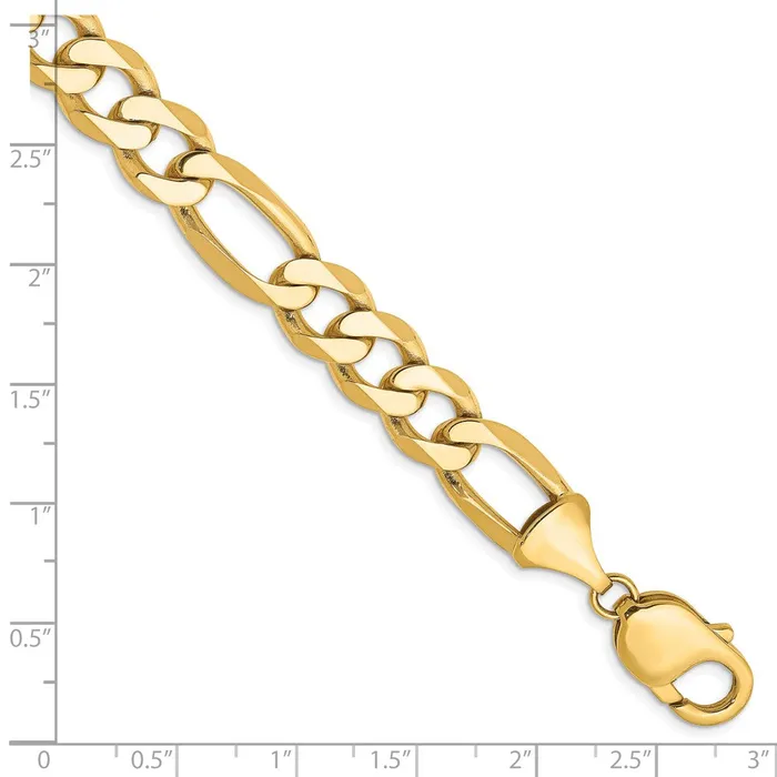 MDS Bracelets Solid 14K Yellow Gold 8 inch 10mm Flat Figaro with Lobster Clasp Bracelet MDS Bracelets Solid 14K Yellow Gold 8 inch 10mm Flat Figaro with Lobster Clasp Bracelet