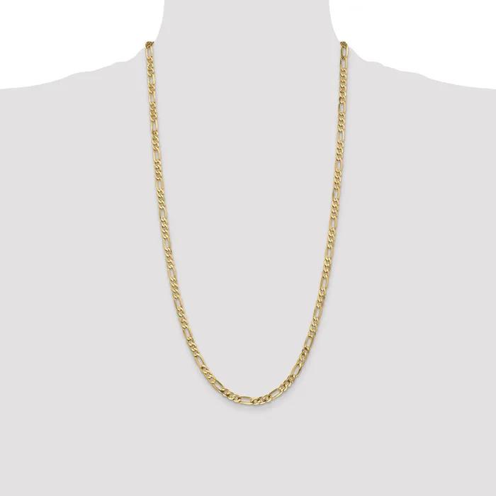 MDS Necklaces 14K Yellow Gold 28 inch 475mm Flat Figaro with Lobster Clasp Chain Necklace MDS Necklaces 14K Yellow Gold 28 inch 475mm Flat Figaro with Lobster Clasp Chain Necklace
