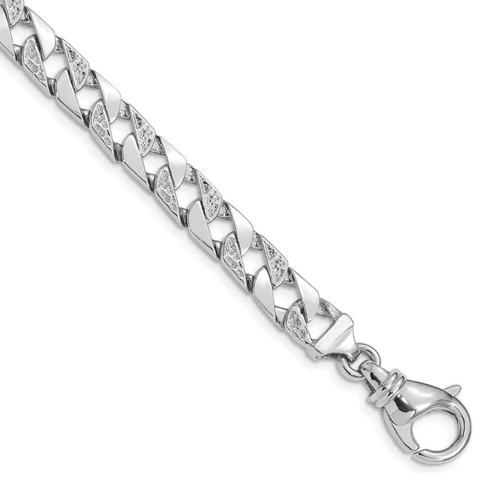MDS Solid 14K White Gold 8 inch 75mm Hand Polished Fancy Link with Fancy Lobster Clasp Bracelet Bracelets MDS Solid 14K White Gold 8 inch 75mm Hand Polished Fancy Link with Fancy Lobster Clasp Bracelet Bracelets