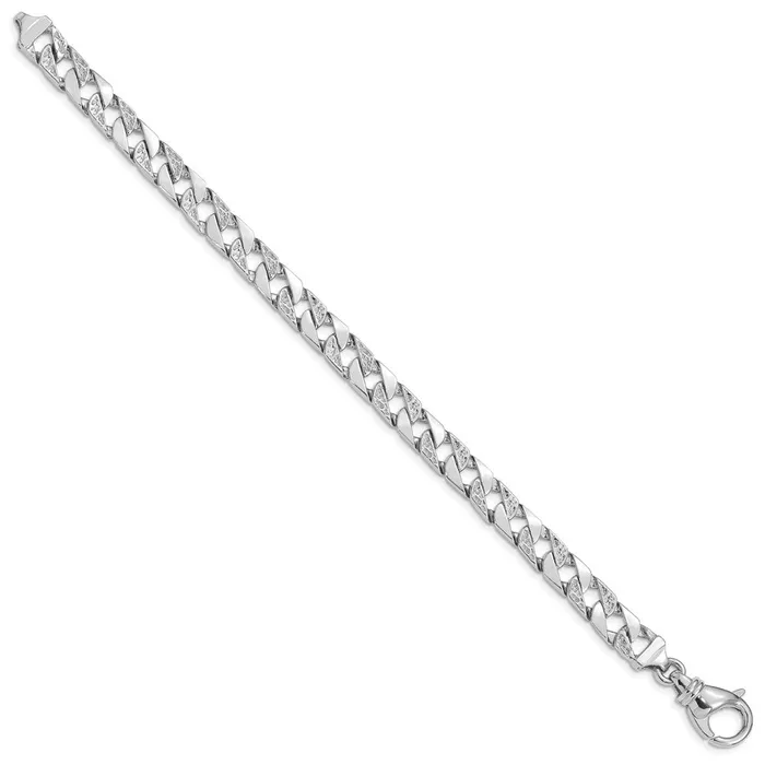 MDS Solid 14K White Gold 8 inch 75mm Hand Polished Fancy Link with Fancy Lobster Clasp Bracelet Bracelets MDS Solid 14K White Gold 8 inch 75mm Hand Polished Fancy Link with Fancy Lobster Clasp Bracelet Bracelets