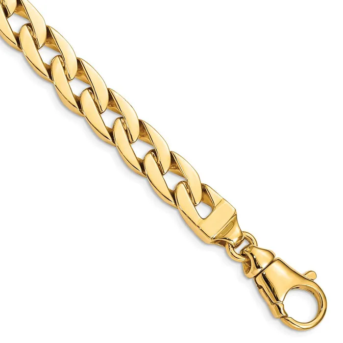 MDS Solid 14K Yellow Gold 24 inch 9mm Hand Polished Fancy Link with Fancy Lobster Clasp Chain Necklace Necklaces MDS Solid 14K Yellow Gold 24 inch 9mm Hand Polished Fancy Link with Fancy Lobster Clasp Chain Necklace Necklaces