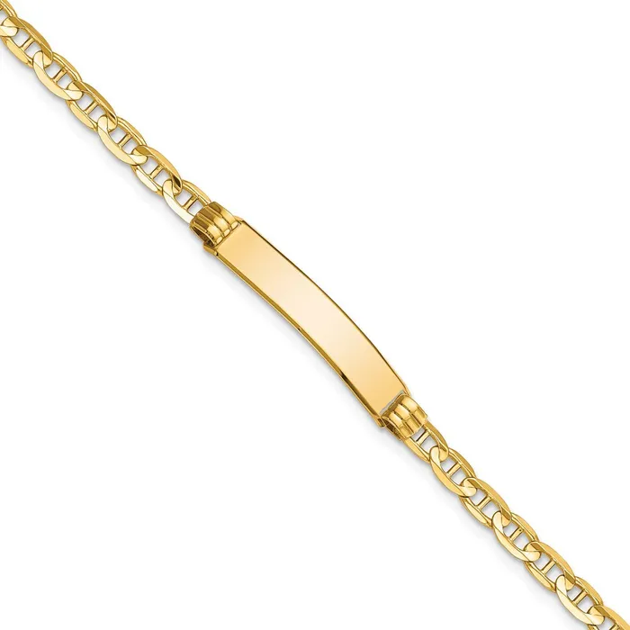 MDS Solid 14K Yellow Gold Anchor Link ID Bracelet Bracelets