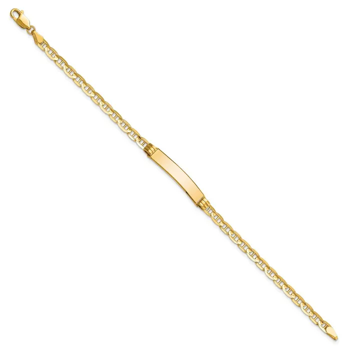 MDS Solid 14K Yellow Gold Anchor Link ID Bracelet Bracelets MDS Solid 14K Yellow Gold Anchor Link ID Bracelet Bracelets
