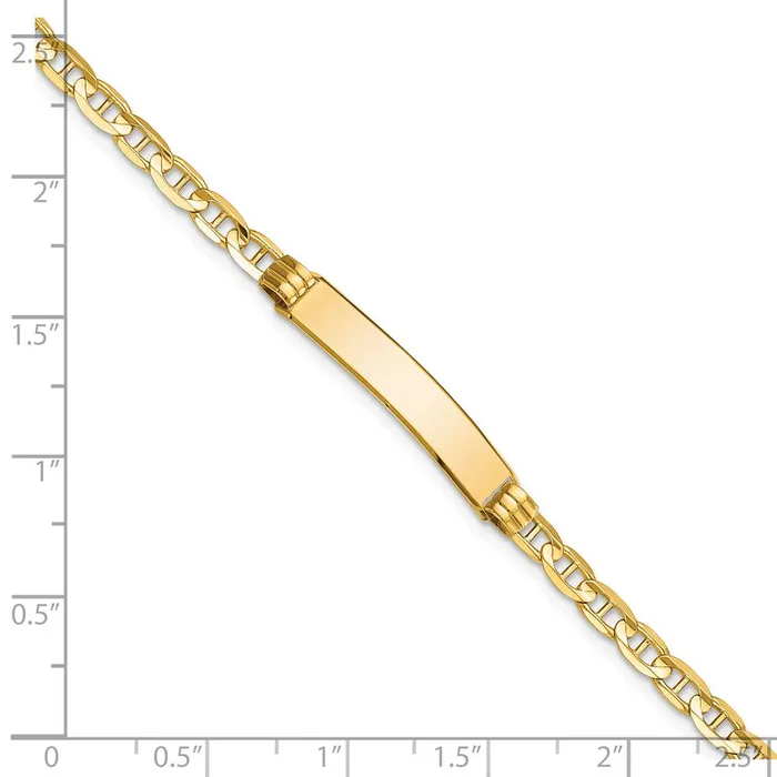 MDS Solid 14K Yellow Gold Anchor Link ID Bracelet Bracelets MDS Solid 14K Yellow Gold Anchor Link ID Bracelet Bracelets