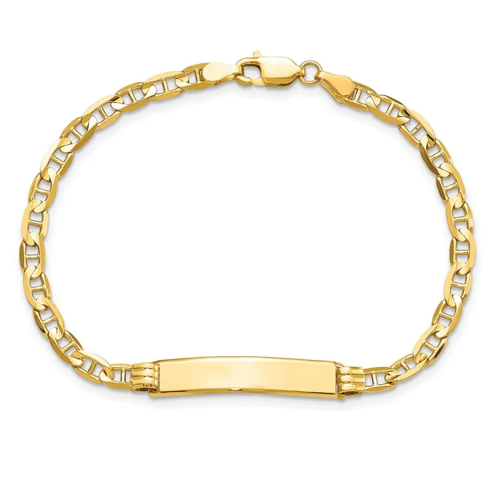 MDS Solid 14K Yellow Gold Anchor Link ID Bracelet Bracelets MDS Solid 14K Yellow Gold Anchor Link ID Bracelet Bracelets