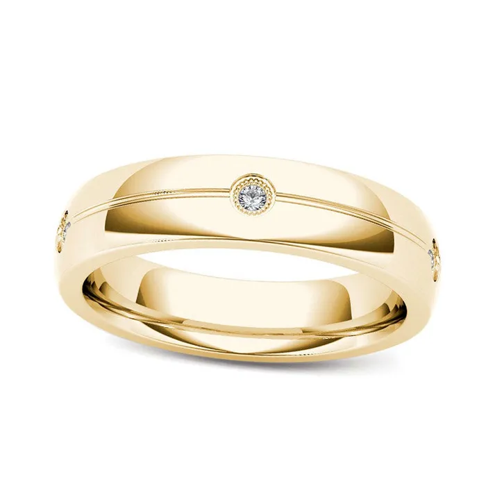 Mens 013 CT TW Natural Diamond Five Stone Milgrain Groove Wedding Band in Solid 14K Gold Goldia Rings Mens 013 CT TW Natural Diamond Five Stone Milgrain Groove Wedding Band in Solid 14K Gold Goldia Rings