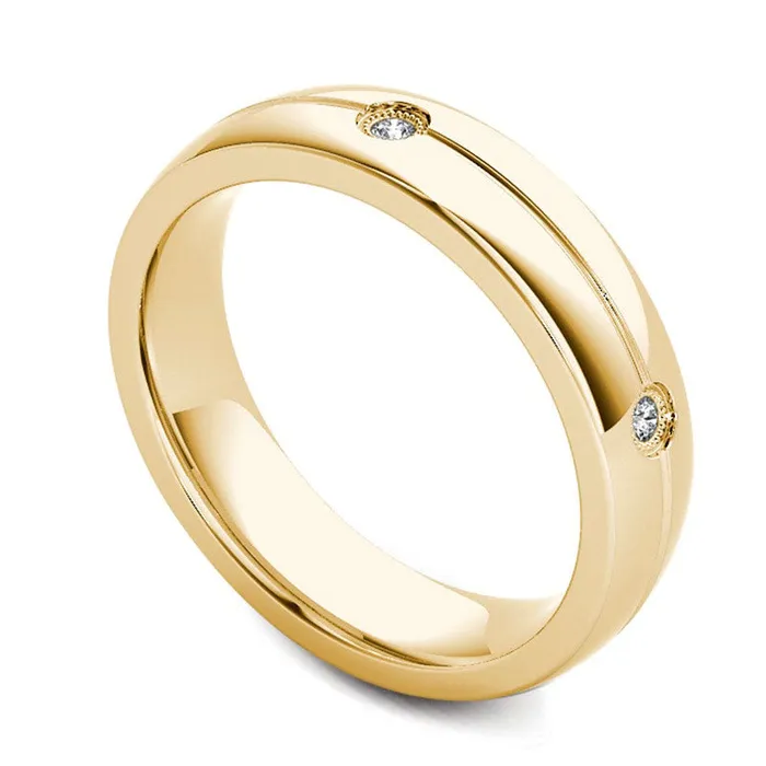 Mens 013 CT TW Natural Diamond Five Stone Milgrain Groove Wedding Band in Solid 14K Gold Goldia Rings Mens 013 CT TW Natural Diamond Five Stone Milgrain Groove Wedding Band in Solid 14K Gold Goldia Rings